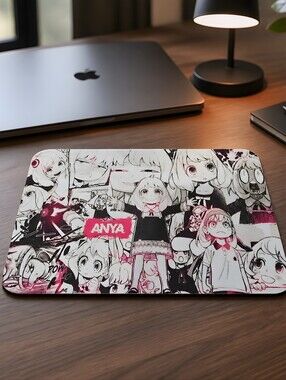 collage-style mouse pad featuring various manga panels of Anya Forger from Spy ×